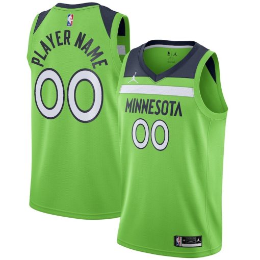 Jordan Minnesota Timberwolves #00 Swingman Custom Jersey - Statement Edition - Green - Image 3