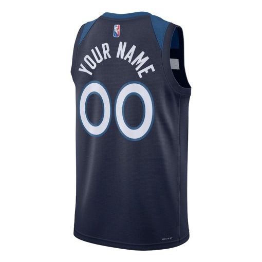 Nike Minnesota Timberwolves #00 2021/22 Diamond Swingman Custom Jersey - Icon Edition - Navy - Image 2