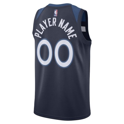 Nike Minnesota Timberwolves #00 Swingman Custom Jersey Navy - Icon Edition - Image 2