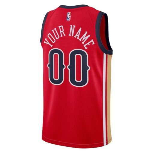 Jordan New Orleans Pelicans #00 Unisex Swingman Custom Jersey - Red - Statement Edition - Image 2