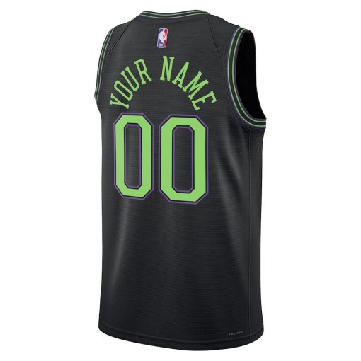 Nike New Orleans Pelicans #00 Unisex 2023/24 Custom Swingman Jersey - Black - City Edition - Image 2