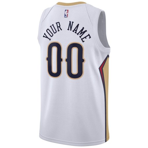 Nike New Orleans Pelicans #00 Unisex Swingman Custom Jersey White - Association Edition - Image 2