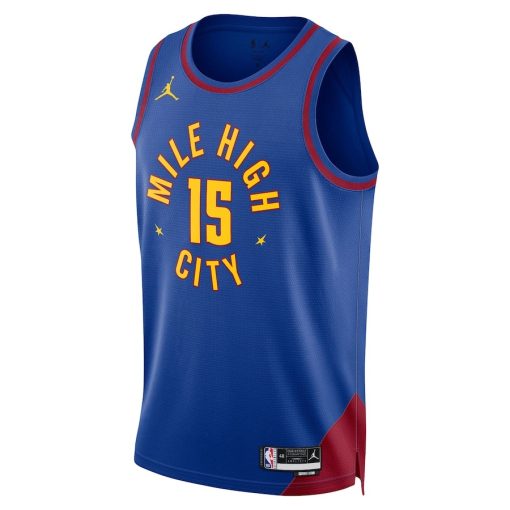 Jordan Denver Nuggets #15 Nikola Jokic Unisex Swingman Jersey - Statement Edition - Blue