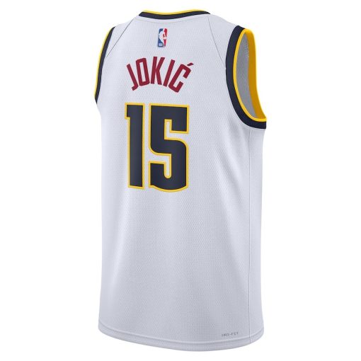 Nike Denver Nuggets #15 Nikola Jokic Unisex Swingman Jersey - Association Edition - White - Image 2