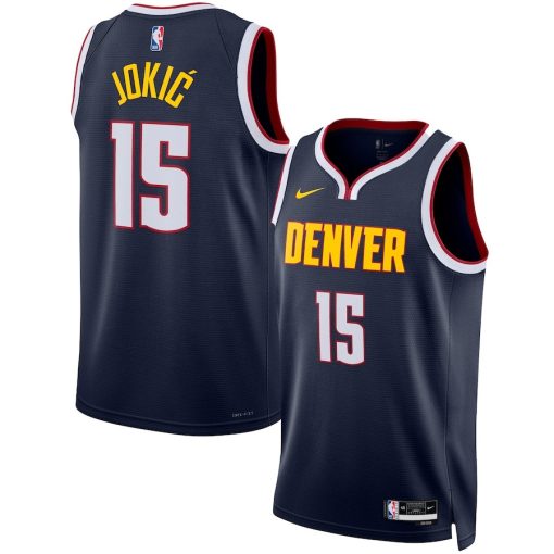 Nike Denver Nuggets #15 Nikola Jokic Unisex Swingman Jersey - Icon Edition - Navy - Image 3