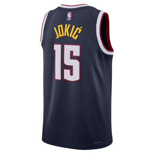 Nike Denver Nuggets #15 Nikola Jokic Unisex Swingman Jersey - Icon Edition - Navy - Image 2