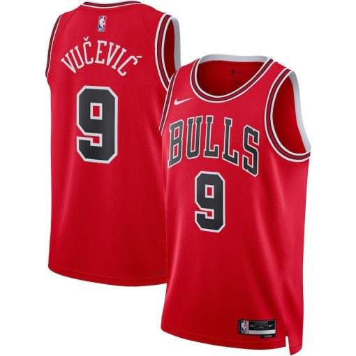 Nike Chicago Bulls #9 Nikola Vucevic Unisex Swingman Jersey - Icon Edition - Red - Image 3