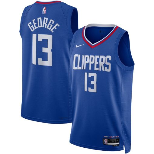 Nike LA Clippers #13 Paul George Unisex Swingman Jersey - Icon Edition - Royal - Image 3