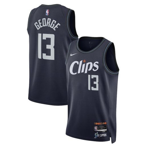 Nike LA Clippers #13 Paul George Unisex 2023/24 Swingman Jersey - Navy - City Edition - Image 3