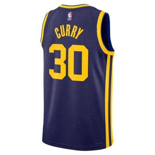 Jordan Golden State Warriors #30 Stephen Curry Unisex Swingman Jersey - Statement Edition - Navy - Image 2