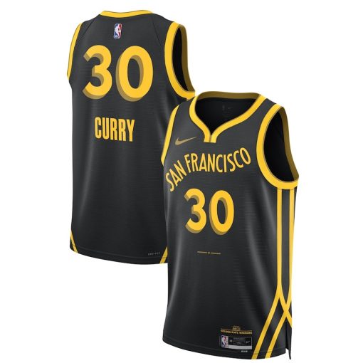 Nike Golden State Warriors #30 Stephen Curry Unisex 2023/24 Swingman Jersey - Black - City Edition - Image 3