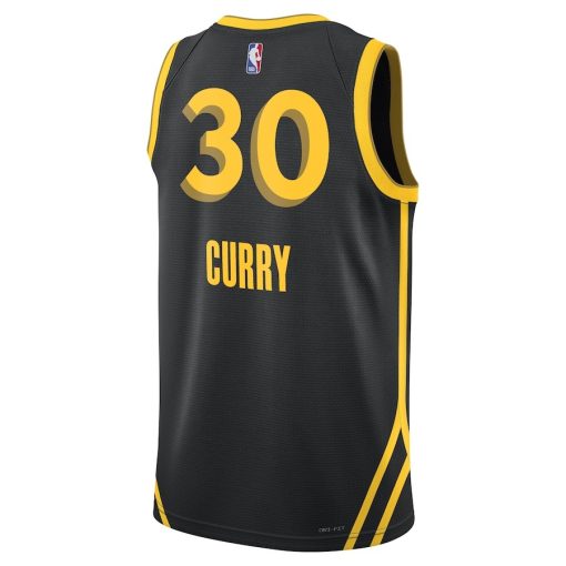 Nike Golden State Warriors #30 Stephen Curry Unisex 2023/24 Swingman Jersey - Black - City Edition - Image 2