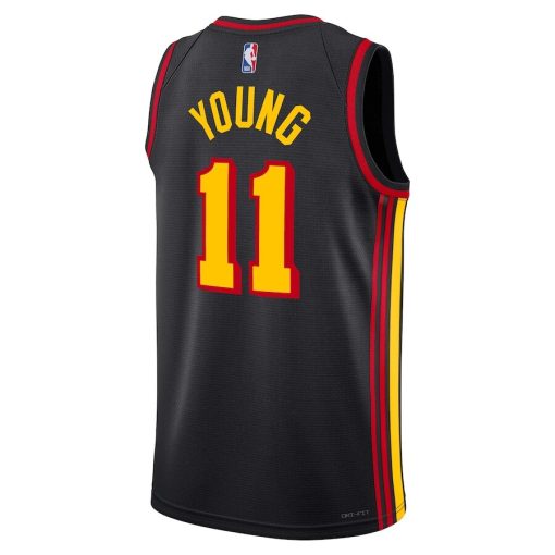 Jordan Atlanta Hawks #11 Trae Young Unisex Swingman Jersey - Statement Edition - Black - Image 2