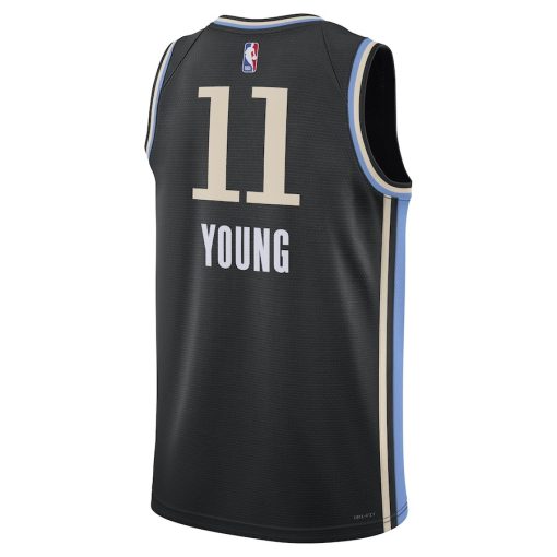 Nike Atlanta Hawks # 11 Trae Young Unisex 2023/24 Swingman Jersey - Black - City Edition - Image 2