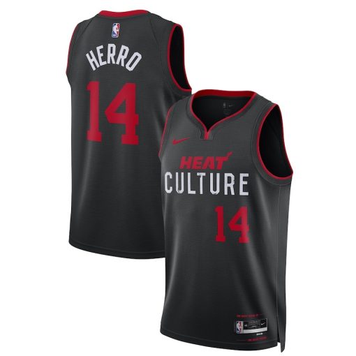 Nike Miami Heat #14 Tyler Herro Unisex 2023/24 Swingman Jersey - Black - City Edition - Image 3