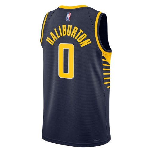 Nike Indiana Pacers #0 Tyrese Haliburton Unisex Swingman Jersey - Icon Edition - Navy - Image 2