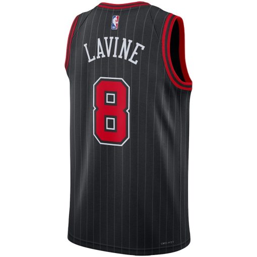 Jordan Chicago Bulls #8 Zach LaVine Unisex Swingman Jersey - Statement Edition - Black - Image 2