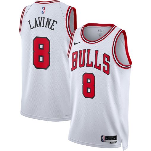 Nike Chicago Bulls #8 Zach LaVine Unisex Swingman Jersey - Association Edition - White - Image 3