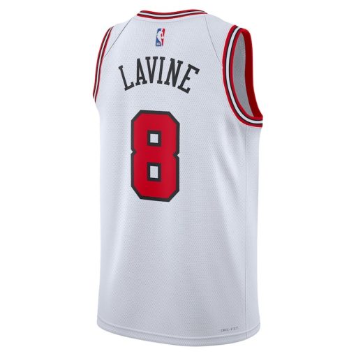 Nike Chicago Bulls #8 Zach LaVine Unisex Swingman Jersey - Association Edition - White - Image 2