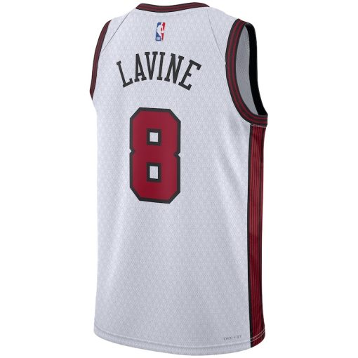 Nike Chicago Bulls #8 Zach LaVine Unisex 2022/23 Swingman Jersey - City Edition - White - Image 2