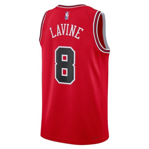 Nike Chicago Bulls #8 Zach LaVine Unisex Swingman Jersey - Icon Edition - Red - Image 2