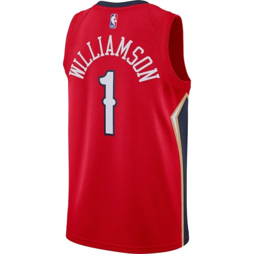 Jordan New Orleans Pelicans #1 Zion Williamson 2020/21 Swingman Jersey - Statement Edition - Red - Image 2