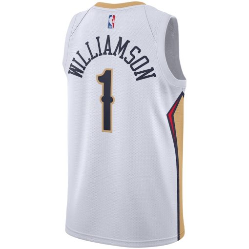 Nike New Orleans Pelicans #1 Zion Williamson 2019/2020 Swingman Jersey - Association Edition - White - Image 2