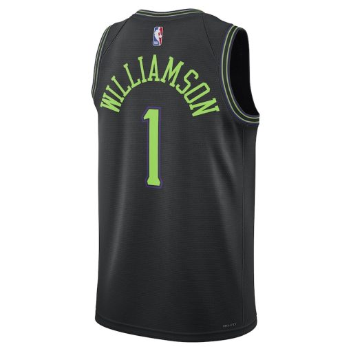 Nike New Orleans Pelicans #1 Zion Williamson Unisex 2023/24 Swingman Jersey - Black - City Edition - Image 2